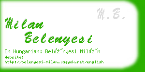 milan belenyesi business card